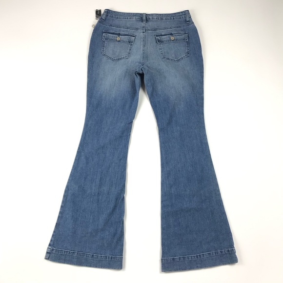NWT Bisou Bisou Womens Flare Blue Jeans - Picture 6 of 8